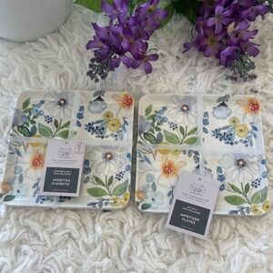 NWT set of 8 Rachel Ashwell THE FARMHOUSE Melamine APPETIZER plates Floral 5.95”